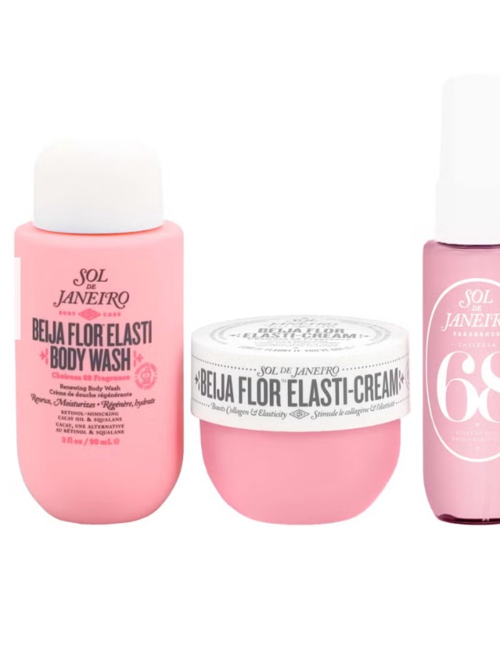 Sol de Janeiro Pink Travel Bath & Body Trio with Pouch - Picture 2 of 5